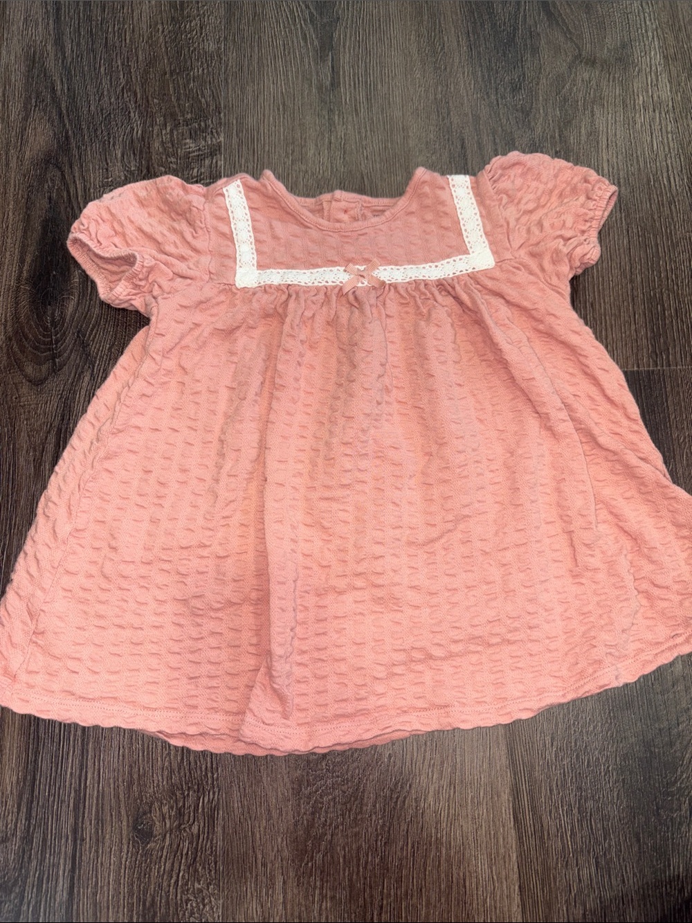 Pink Lace-Yoke Baby Dress for Everyday Wear